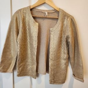 Metallic gold cropped cardigan